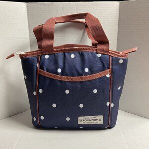 The Foundry Polka Dot Insulated Tote Bag – Navy & Rust